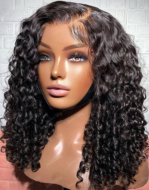 Jessies Wig Summer Pixie Curl 13x4 Lace Frontal Human Hair Wig Glueless Preplucked Wig