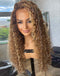 Jessies Wig 13x4 Highlight Honey Blonde Water Wave Lace Front Wig 4x4 Lace Closure Human Hair Wig