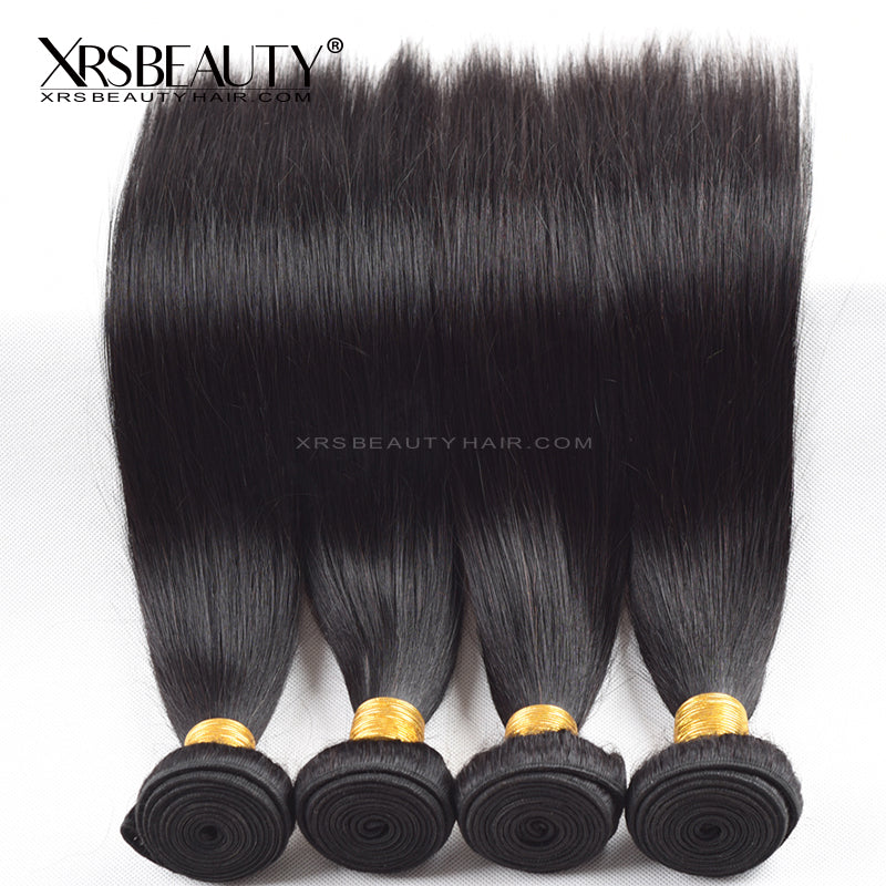 Xrs Beauty Hair 4 pcs Straight Brazilian Virgin Hair Bundle [WEFT13]