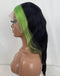 Jessies Wig Green Skunk Stripe Hair Wig Patch Color Body Wave Hairstyle Lace Front Wigs For Women