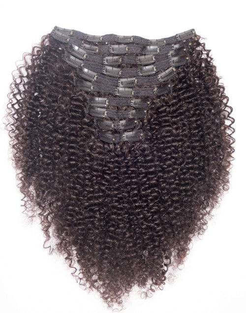 Jessies Wig Kinky Curly Clip in Hair Extensions Human Hair 12A Brazilian Real Virgin Hair 3C 4A