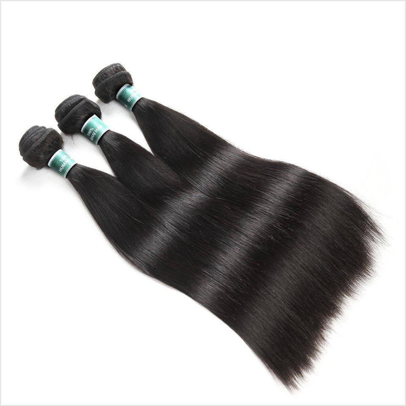 Ali Grace Straight Human Hair Bundles 3 Pcs With 4x4 Lace Closure