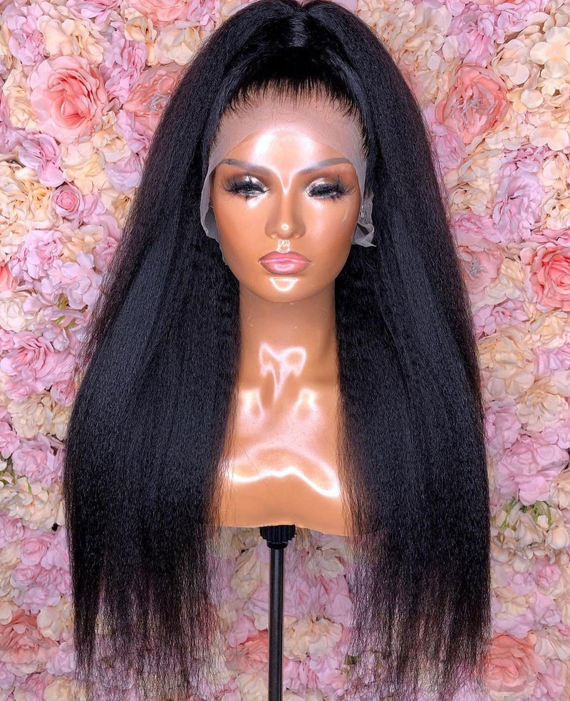 Jessies Wig Glueless Clear HD Lace Kinky Straight 13x4 Lace Front 4x4 Lace Closure Human Hair Wigs