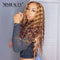 Xrs Beauty Hair #4/27 Piano Highlight Loose Deep Wave Transparent Frontal Lace Virgin Hair Wigs [CFW24]