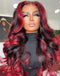 Jessies Wig Highlight 99J Body Wave 13x4 Lace Front Wig Glueless Human Hair Wig