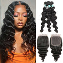 Ali Grace Loose Wave Hair Bundles 3 Pcs With 4x4 Lace Closure