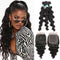 Ali Grace Loose Wave Hair Bundles 3 Pcs With 4x4 Lace Closure