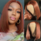 New Pop #33 Reddish Brown Short Cut 4x4 5X5 13x4 13x6 Transparent HD Lace Blunt Cut Bob Straight Closure Wigs