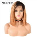 Xrs Beauty Hair 14'' Honey Blonde Ombre Human Hair Bob Lace Front Wig With Dark Roots [BOB12]