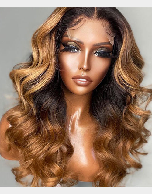 Jessies Wig Highlight Body Wave Human Hair Lace Front Wigs Real HD Lace Closure Wig