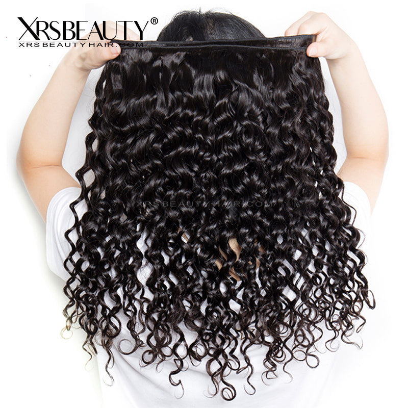 Xrs Beauty Hair 4 Human Hair Water Wave Bundles With 13x4 Lace Frontal [FW04]