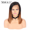 Xrs Beauty Hair 1B#30 Ombre Brown Straight Human Hair Lace Front Bob Wig Pre Plucked Hairline [BOB13]