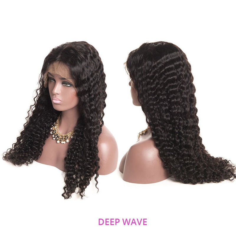 Dola Hair 360 Lace Wig Frontal Deep Wave Brazilian Human Hair Wig 150 Density