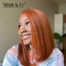 Xrs Beauty Hair Ginger Orange BOB Front Lace Human Hair Wig Pre Plucked Hairline [BOB10]