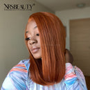 Xrs Beauty Hair Ginger Orange BOB Front Lace Human Hair Wig Pre Plucked Hairline [BOB10]