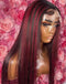 Jessies Wig Highlight 99J Straight 5x5 Lace Wig Glueless Human Hair Wig