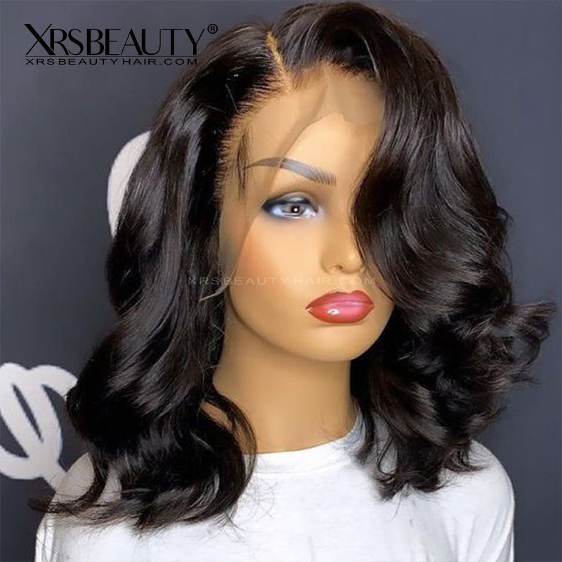 Xrs Beauty Hair Short Body Wave Bob Wig Virgin Human Hair 13X4 Swiss Lace Front Wig Pre Plucked Hairline [BOB31]