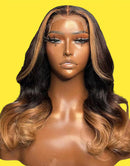 Jessies Wig Ombre Honey Blonde Body Wave 5x5 Lace Human Hair Wig Glueless Wig