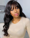 Jessies Wig Body Wave 13x6 Lace Front Wig With Bangs Full Machine Made Wig Brazilian Human Hair Wigs Glueless Wig