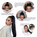 Ali Grace Straight Clip In Weave Ponytail Hair Extensions Human Hair Wrap Around High Ponytail With Weave