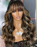 Jessies Wig Balayage Honey Blonde Body Wave True Scalp Wig With Bangs Glueless Wig