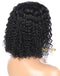 Jessies Wig Thin V Part Wig Curly Short Bob Human Hair Wigs No Leave-Out 180% Density