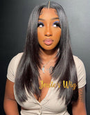 Jessies Wig 13x5 Crystal Lace Front Layer Cut Straight Wig Butterfly Haircut Wig With Medium Length(80'S 90'S Tiktok Recommend)