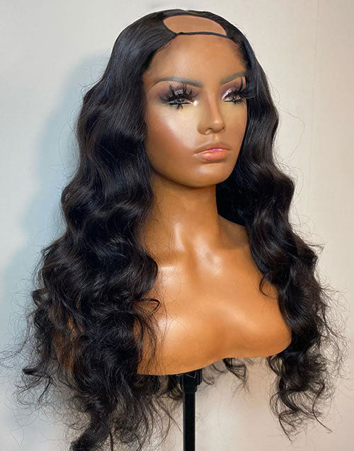 Jessies Wig Real Scalp Body Wave U Part Glueless Human Hair Wig