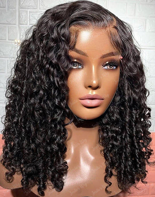 Jessies Wig Summer Pixie Curl 13x4 Lace Frontal Human Hair Wig Glueless Preplucked Wig