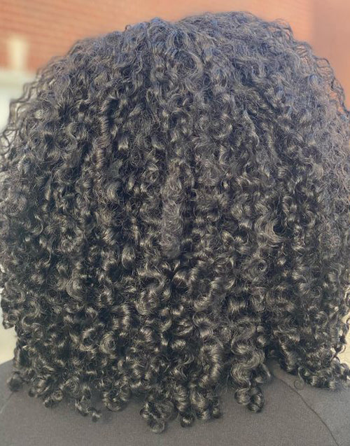 Jessies Wig Glueless Curly 4x4 Crystal Lace Bob Wig With 4C Edges Baby Hair Human Hair Wig