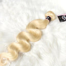 CurlyMe 613 Blonde Virgin Human Hair Body Wave 3 Bundles With 4x4 Closure