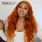 Xrs Beauty Hair Ginger Orange Lace Front Wig Body Wave Virgin Human Hair Transparent Lace Natural Hairline [CFW21]