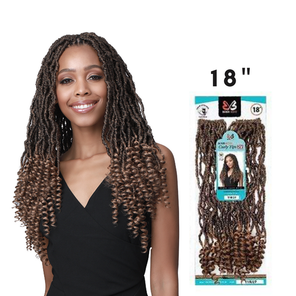 BOBBI BOSS NU LOCS 2X CURLY TIPS 18" CROCHET HAIR (LIMITED QTY)