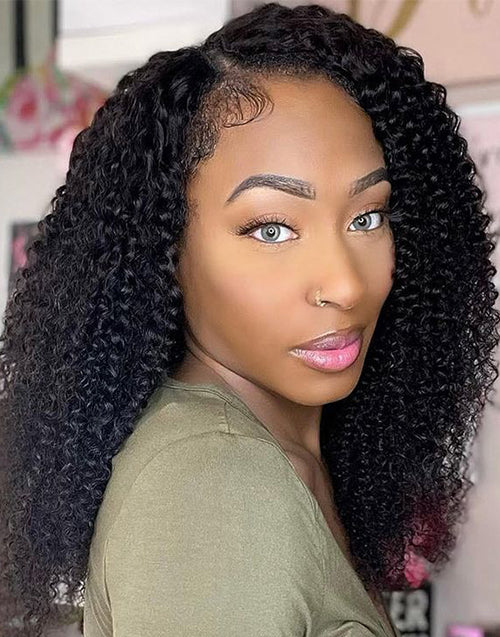 Jessies Wig Flash Deal $130 20" Kinky Curly V Part Wig Glueless Machinemade Human Hair Wig