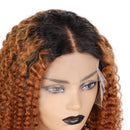 Xrs Beauty Hair Ombre Brown Curly 13x4 Lace Front Wig 180% Density  Brazilian Virgin Hair Lace Front Pre Plucked [CXW15]