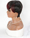 Jessies Wig Ombre Red Short Bob Straight Pixie Cut Full Machine Made Wig With Bangs Non Lace Wig