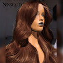 Xrs Beauty Hair Long Body Wave Dark Brown Lace Front Wig Human Hair [CFW20]