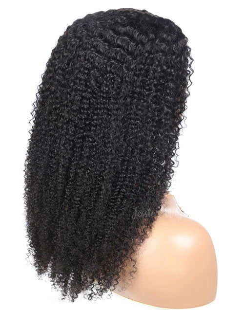 Jessies Wig Thin V Part Wig Glueless Kinky Curly Human Hair Wig No Leave-Out