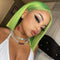 Tiktok Green Color Straight Bob Wig 180% Preplucked Brazilian Straight Lace Front Wigs 4x4 Lace Closure Human Hair Wig For Women