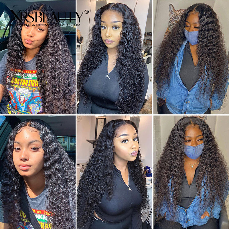 Xrs Beauty Hair Deep Wave Virgin Hair 3 Bundles with13x4 Lace Frontal [FW07]