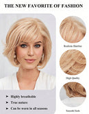 Jessies Wig No Glue Cap Comfortable Rose Gold Color Wavy 13x4 Lace Frontal Bob Wig Ready to Wear Human Hair Wig