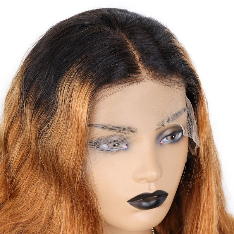 Xrs Beauty Hair 13x4 Lace Front Ombre Wavy Wig With Pre-Plucked Natural Hairline [CXW14]