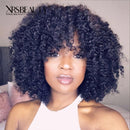 Xrs Beauty Hair 13x4 Afro Kinky Curly Wig with Bangs 100% Human Hair Lace Front Wig [CFW86]