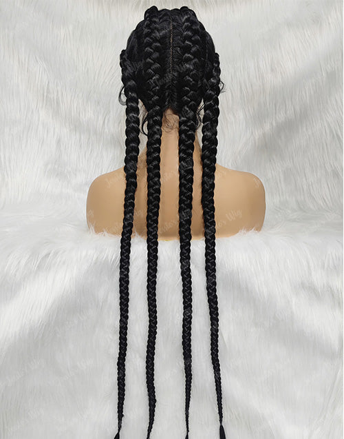 Jessies Wig Hand-Braided Lace Braided Wigs with Braid Ponytails with Baby Hair for Women