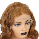 Xrs Beauty Hair Honey Brown 16 Inch Shoulder Length 13x4 Lace Front Wig With Spiral Curly Ends [CXW46]