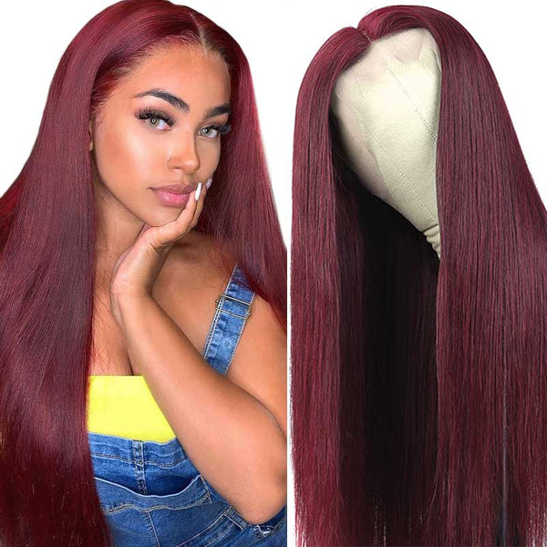 Ali Grace 4x4 Lace Closure Straight Hair Wigs 99J Color