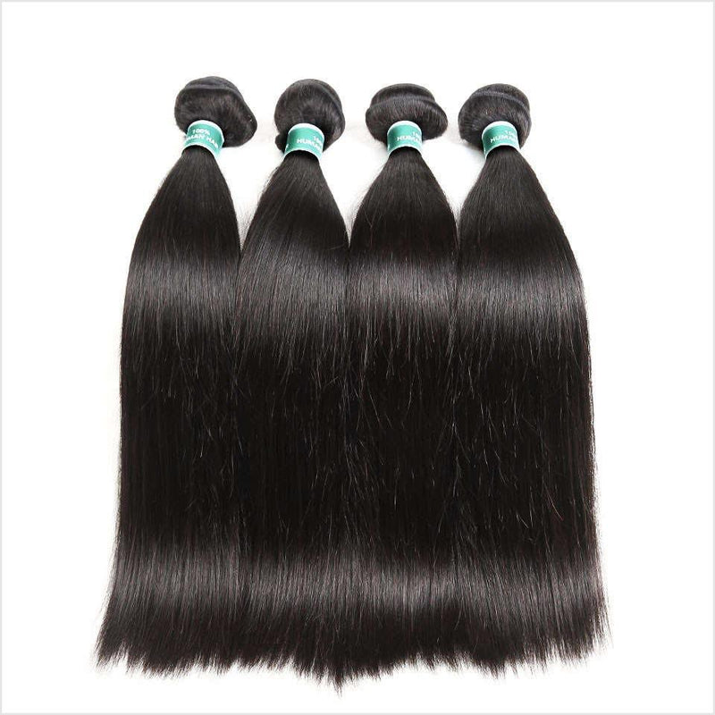 Ali Grace Brazilian Straight Hair Bundles 4 Pcs With 4x4 Lace Closure