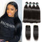 Ali Grace Brazilian Straight Hair Bundles 4 Pcs With 4x4 Lace Closure