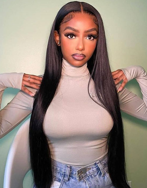 Jessies Wig 5x6 Pre Cut Lace Crystal HD Lace Wig Real Glueless Human Hair Wigs Pre-bleached Knots