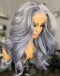 Jessies Wig Ice Grey Color Wavy 13x4 Lace Front Wigs Glueless 4x4 Lace Human Hair Wig